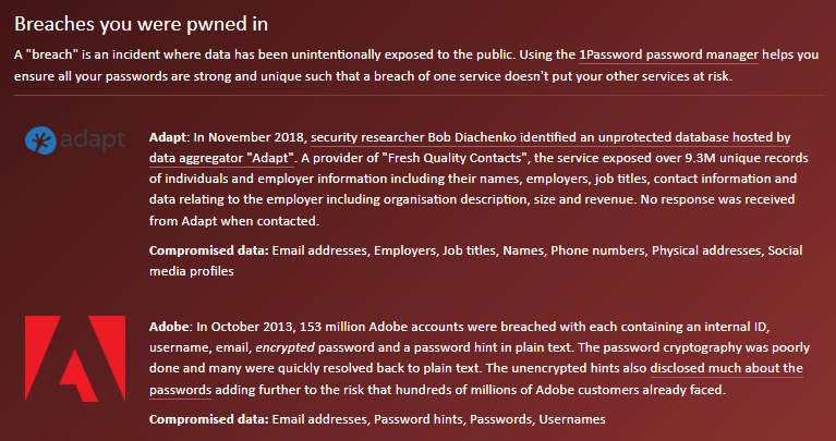 Have I been Pwned - img 3 - provides data breach examples.